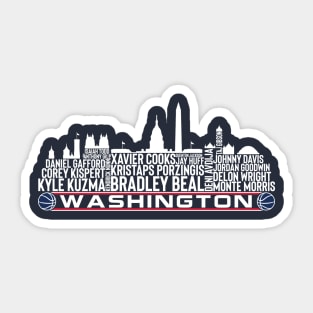 Washington Basketball Team 23 Player Roster, Washington  D.C Skyline Sticker